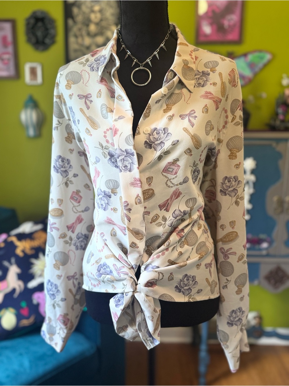 Alfred Dunner Vintage coquette Beauty Relics blouse plus size